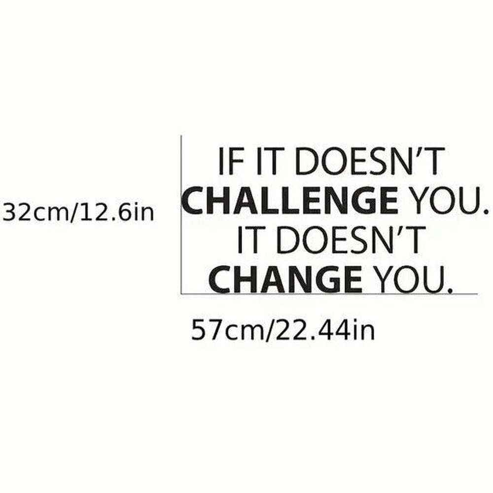 "If It Doesn't Challenge You It Doesn't Change You" Wall Decal 12.6" x 22.4" Home & Garden:Home Décor:Decals, Stickers & Vinyl Art Style Your Walls